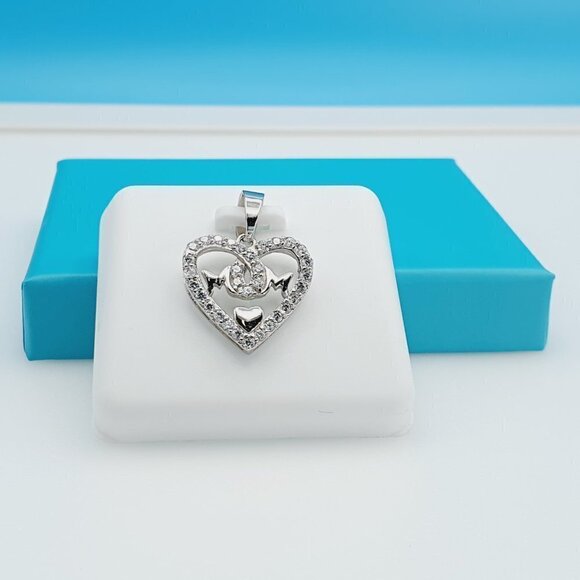 "925 Sterling Silver CZ Beautiful Mom Pendant for Women, 1USPAR4087 - Picture 4 of 11